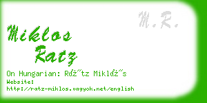 miklos ratz business card